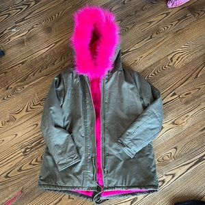 Missguided Utility Jacket Faux Fur Lined